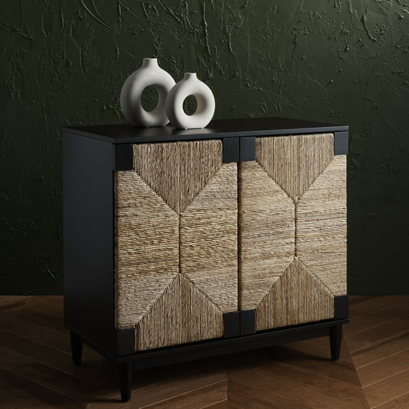 SAFAVIEH Couture Roseanne Nightstand, Black/Natural