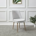thumbnail image 1 of SAFAVIEH Couture Rynaldo Modern Velvet Solid Dining Chair, Light Grey/Gold, 1 of 5