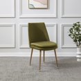 thumbnail image 1 of SAFAVIEH Couture Rynaldo Modern Velvet Solid Dining Chair, Olive Green/Gold, 1 of 7