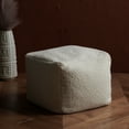 thumbnail image 1 of SAFAVIEH Couture Samuels Modern Boucle Ottoman, Ivory, 1 of 10