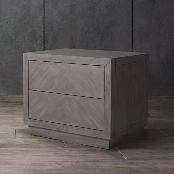 SAFAVIEH Couture Steve Contemporary Nightstand with 2 Drawers, Light Grey