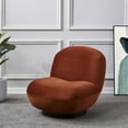 thumbnail image 1 of SAFAVIEH Couture Stevie Modern Velvet Solid Accent Chair, Rust/Black, 1 of 8