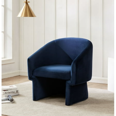 SAFAVIEH Couture Susie Contemporary Velvet Solid Accent Chair, Navy