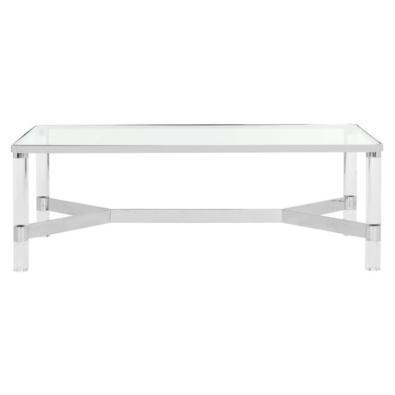 SAFAVIEH Couture Suzanna Contemporary Acrylic Coffee Table, Silver