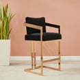 thumbnail image 1 of SAFAVIEH Couture Taraji Square Low Back Bar Stool, Giotto Black, 1 of 8