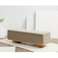 thumbnail image 1 of SAFAVIEH Couture Vianna Solid Boucle Modern Bench with Storage, Brown, 1 of 7