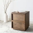 thumbnail image 1 of SAFAVIEH Couture Zeus Rustic Nightstand with 2 Drawers, Medium Oak, 1 of 12