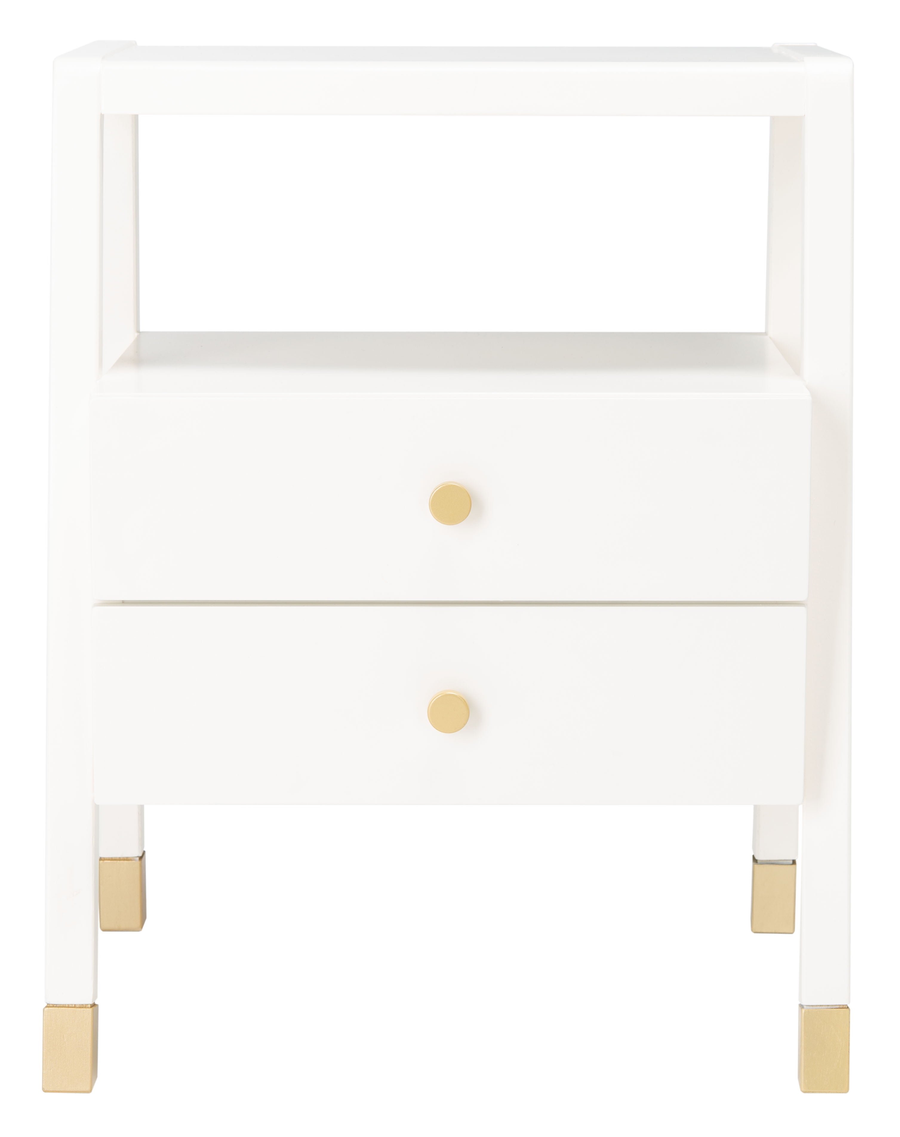 Cove Chic White/Gold Rectangular Storage Accent Table