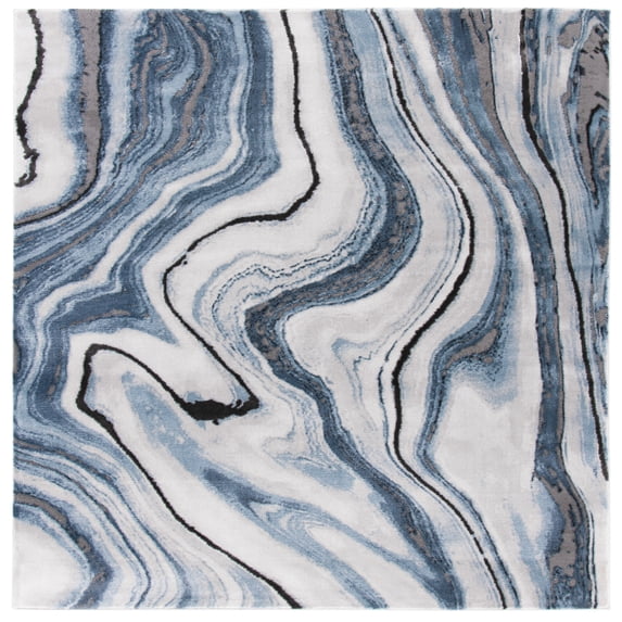 SAFAVIEH Craft Angjelko Abstract Area Rug, Blue/Grey, 6'7" x 6'7" Square