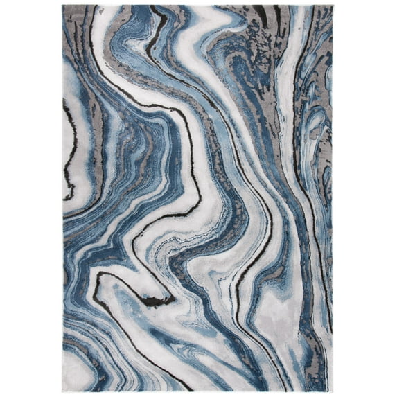 SAFAVIEH Craft Angjelko Abstract Area Rug, Blue/Grey, 6'7" x 9'