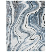 SAFAVIEH Craft Angjelko Abstract Area Rug, Blue/Grey, 8' x 10'