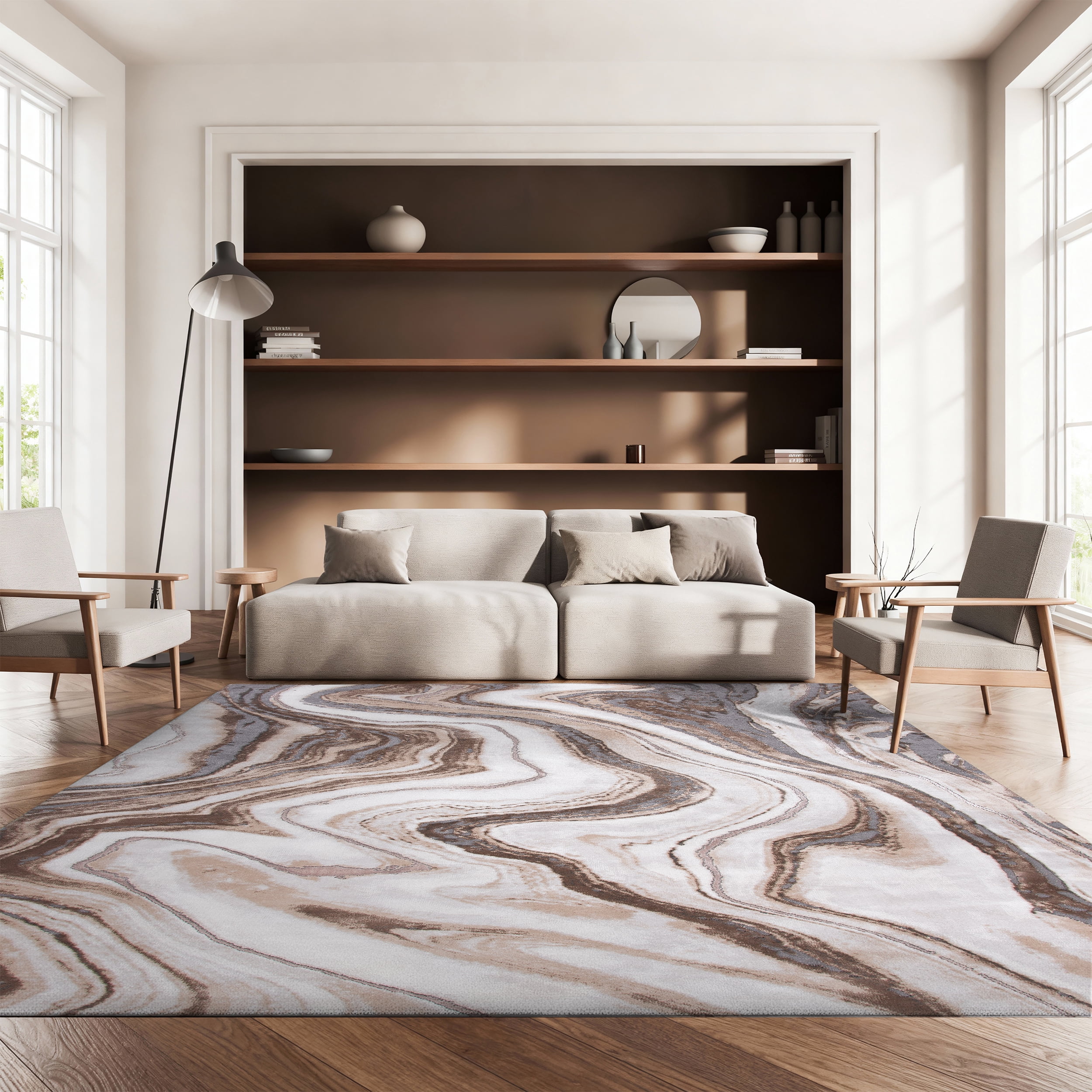 Safavieh Craft Angjelko Abstract Area Rug, Gold/Gray, 5'3" x 5'3" Square