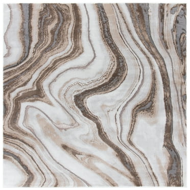 SAFAVIEH Craft Angjelko Abstract Area Rug, Gold/Grey, 5'3" x 5'3" Square