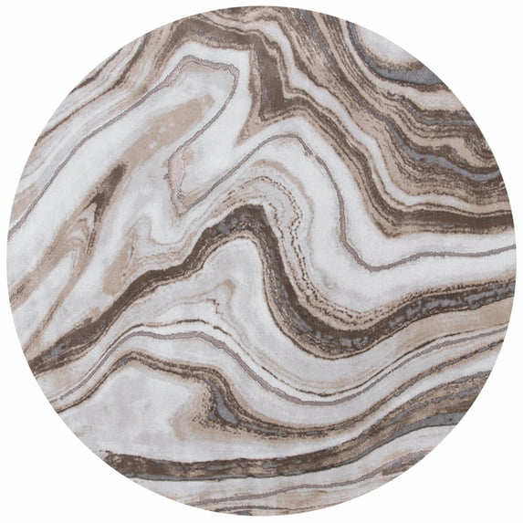 SAFAVIEH Craft Angjelko Abstract Area Rug, Gold/Grey, 9' x 9' Round