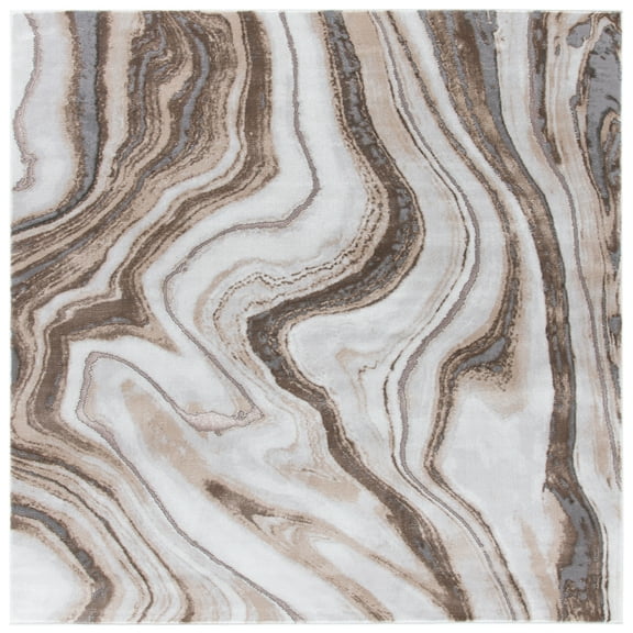 SAFAVIEH Craft Angjelko Abstract Area Rug, Gold/Grey, 9' x 9' Square