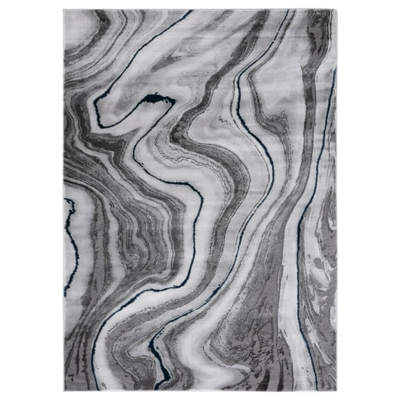 SAFAVIEH Craft Angjelko Abstract Area Rug, Grey/Blue, 4' x 6'