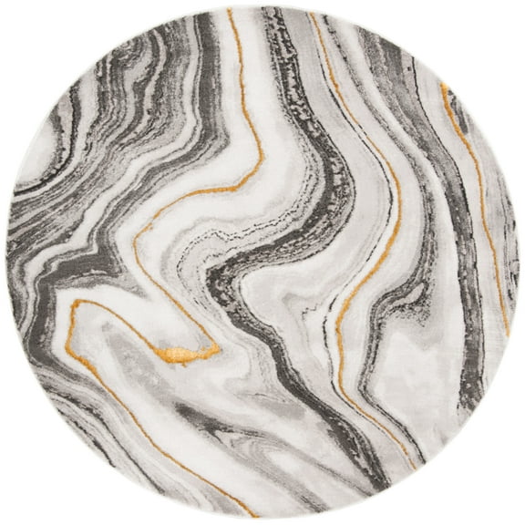 SAFAVIEH Craft Angjelko Abstract Area Rug, Grey/Gold, 12' x 12' Round