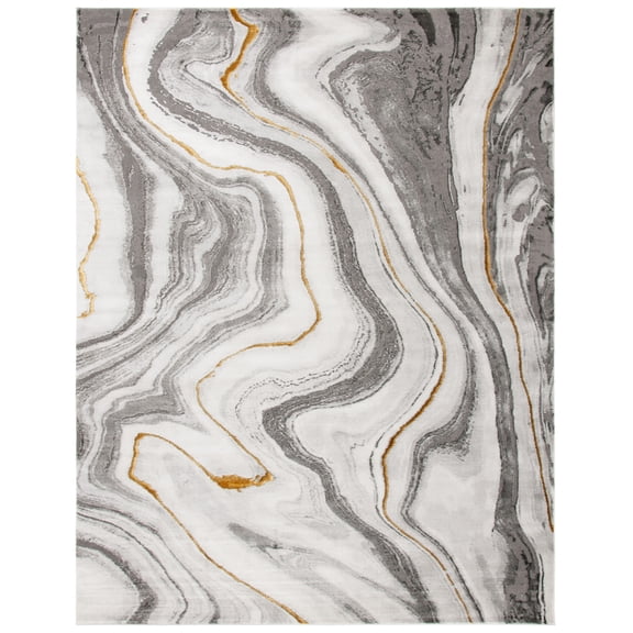 SAFAVIEH Craft Angjelko Abstract Area Rug, Grey/Gold, 12' x 15'