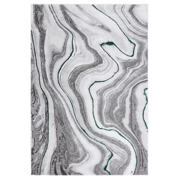 SAFAVIEH Craft Angjelko Abstract Area Rug, Grey/Green, 5'3" x 7'6"