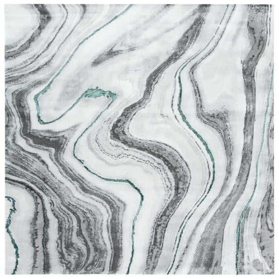 SAFAVIEH Craft Angjelko Abstract Area Rug, Grey/Green, 6'7" x 6'7" Square