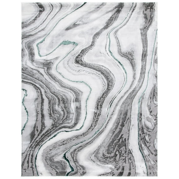 SAFAVIEH Craft Angjelko Abstract Area Rug, Grey/Green, 8' x 10'