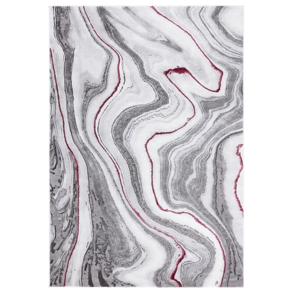SAFAVIEH Craft Angjelko Abstract Area Rug, Grey/Wine, 2'7" x 5'