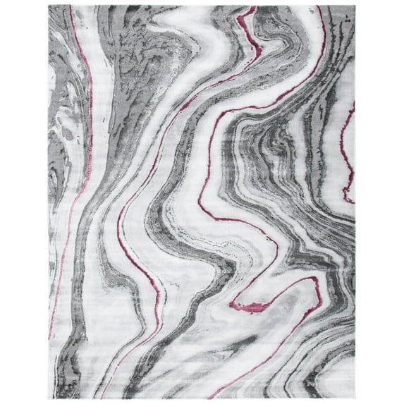 SAFAVIEH Craft Angjelko Abstract Area Rug, Grey/Wine, 8' x 10'