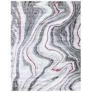 SAFAVIEH Craft Angjelko Abstract Area Rug, Grey/Wine, 9' x 12'