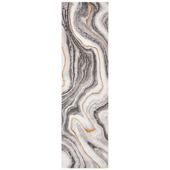 SAFAVIEH Craft Angjelko Abstract Runner Rug, Grey/Gold, 2'3" x 20'