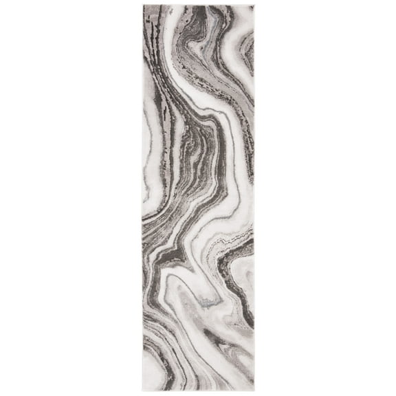 SAFAVIEH Craft Angjelko Abstract Runner Rug, Grey/Silver, 2'3" x 12'
