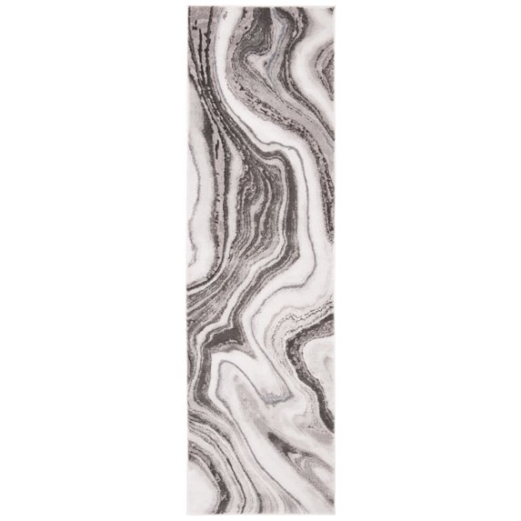 SAFAVIEH Craft Angjelko Abstract Runner Rug, Grey/Silver, 2'3" x 16'