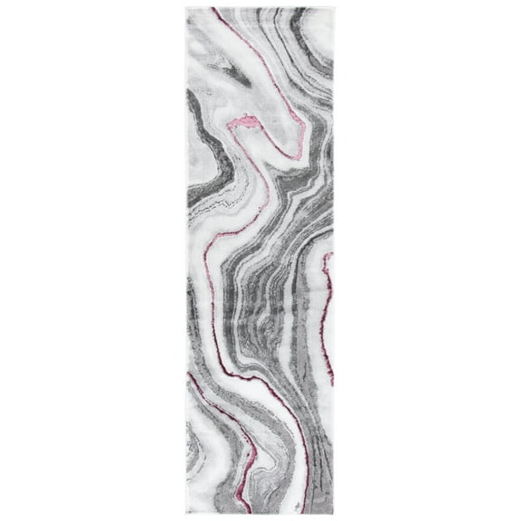 SAFAVIEH Craft Angjelko Abstract Runner Rug, Grey/Wine, 2'3" x 12'