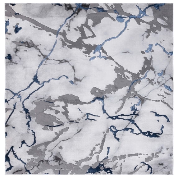 SAFAVIEH Craft Biamca Abstract Area Rug, Grey/Blue, 6'7" x 6'7" Square