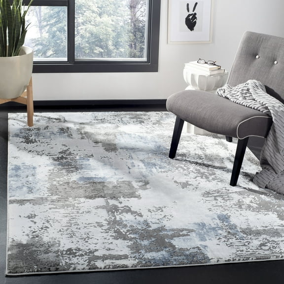 SAFAVIEH Craft Constantine Abstract Area Rug, Grey/Dark Grey, 6'7" x 6'7" Square