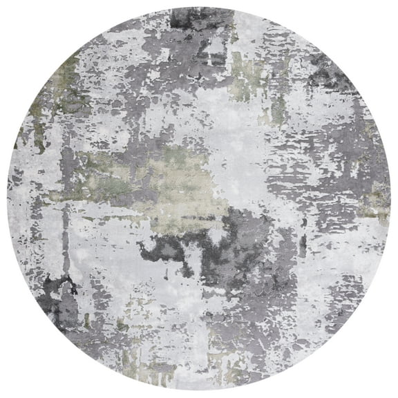 SAFAVIEH Craft Constantine Abstract Area Rug, Grey/Green, 5'3" x 5'3" Round
