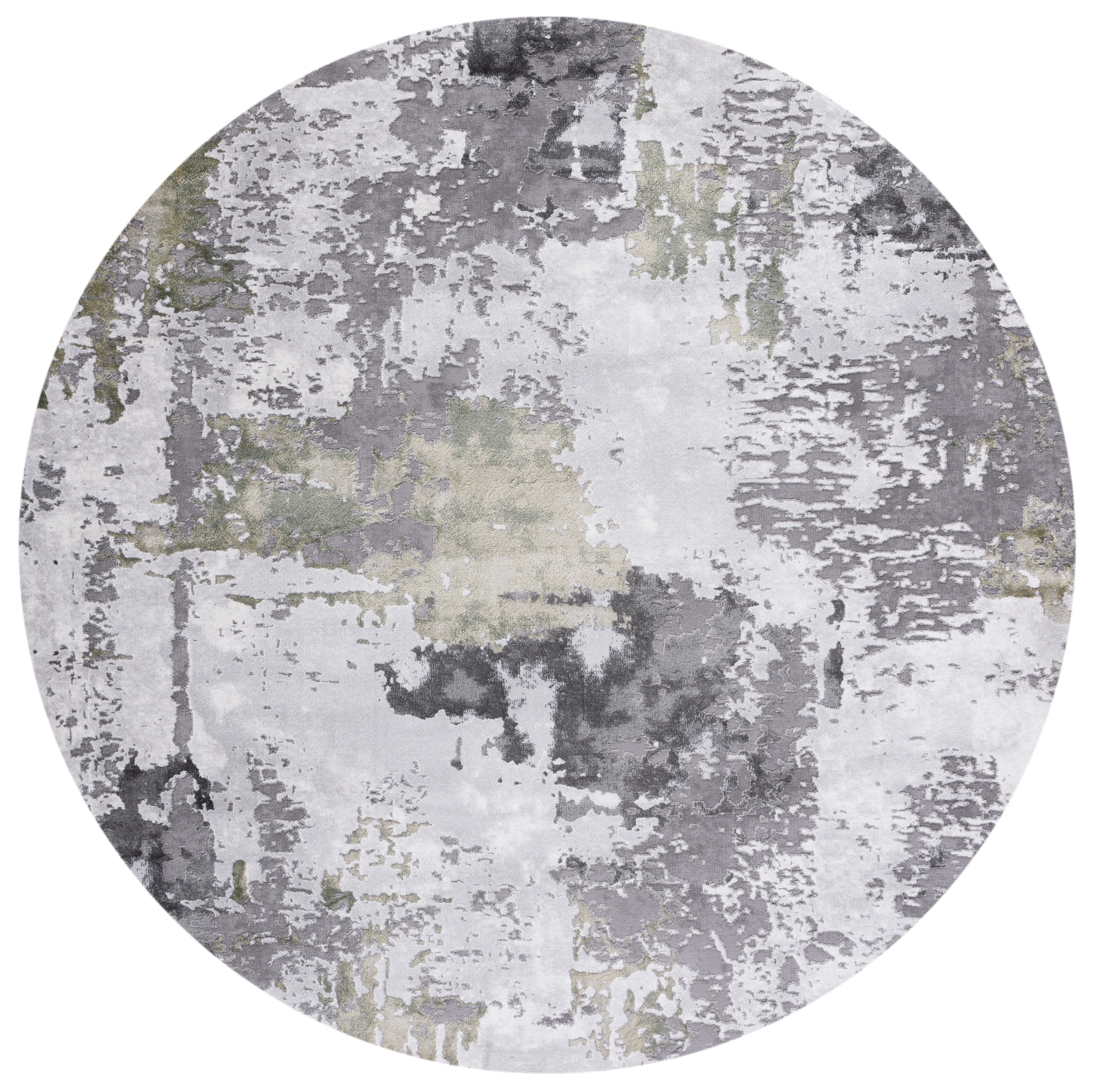 SAFAVIEH Craft Constantine Abstract Area Rug, Grey/Green, 6'7" x 6'7" Round