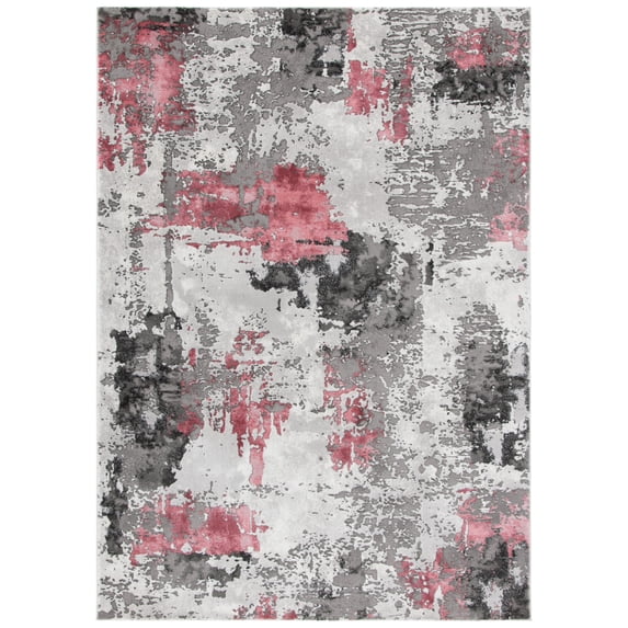 SAFAVIEH Craft Constantine Abstract Area Rug, Grey/Pink, 12' x 15'