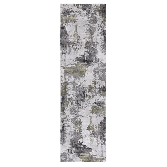 SAFAVIEH Craft Constantine Abstract Runner Rug, Grey/Green, 2'3" x 12'
