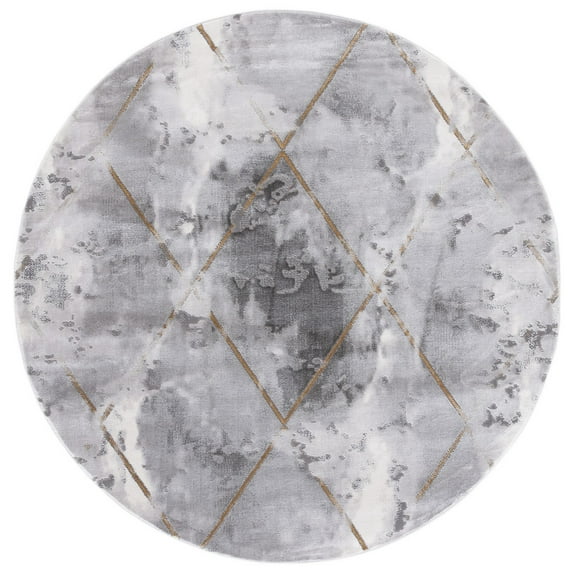 SAFAVIEH Craft Diego Abstract Area Rug, Grey/Gold, 6'7" x 6'7" Round