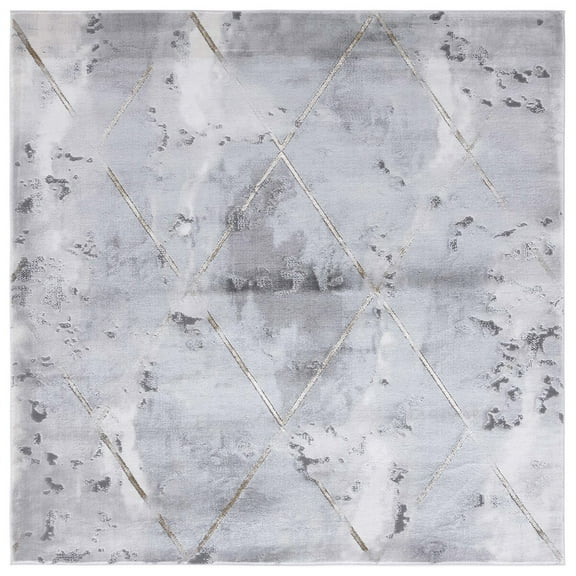 SAFAVIEH Craft Diego Abstract Area Rug, Grey/Gold, 6'7" x 6'7" Square