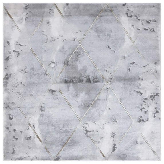 SAFAVIEH Craft Diego Abstract Area Rug, Grey/Gold, 6'7" x 6'7" Square