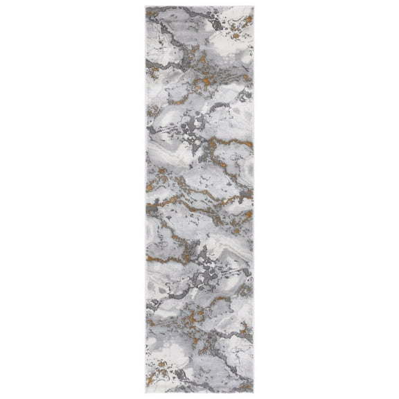 SAFAVIEH Craft Elouise Abstract Area Rug, 2'3" x 10' Runner, Grey/Gold
