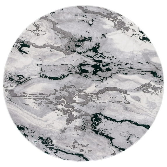 SAFAVIEH Craft Elouise Abstract Area Rug, 6'7" x 6'7" Round, Grey/Green