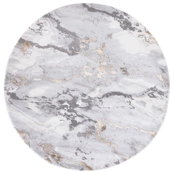 SAFAVIEH Craft Elouise Abstract Area Rug, Grey/Gold, 6'7" x 6'7" Round