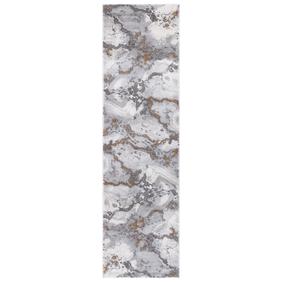 SAFAVIEH Craft Elouise Abstract Runner Rug, Grey/Gold, 2'3" x 12'