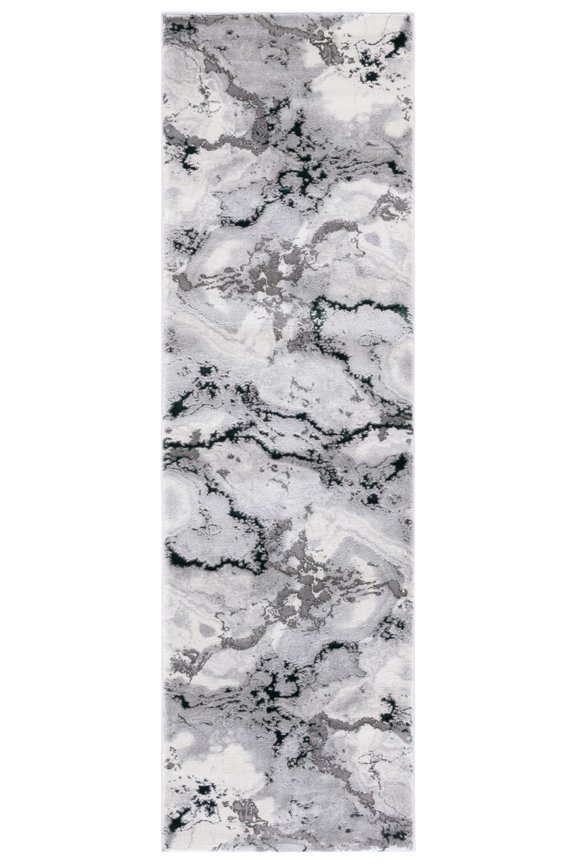 Craft Elouise Abstract Runner Rug, Grey/Green, 2'3" x 6'