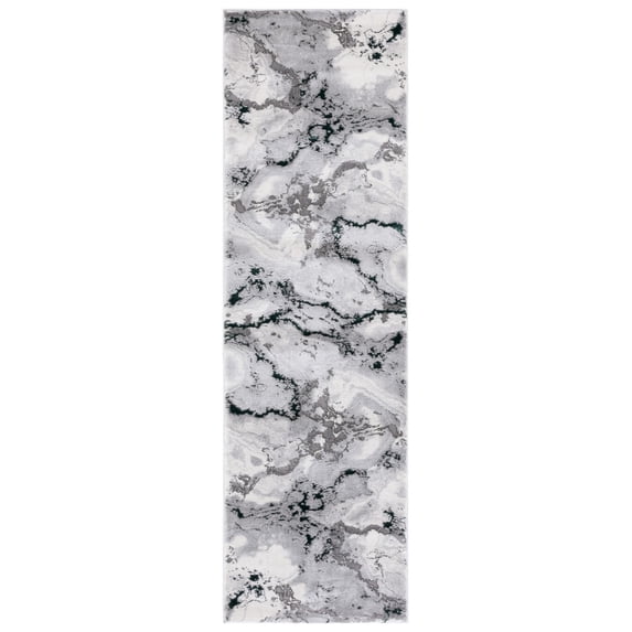 SAFAVIEH Craft Elouise Abstract Runner Rug, Grey/Green, 2'3" x 8'