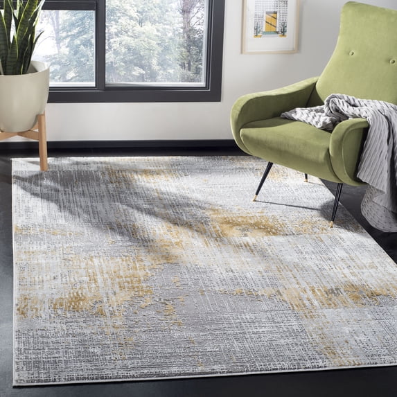 SAFAVIEH Craft Emmet Abstract Area Rug, Grey/Beige, 6'7" x 6'7" Square
