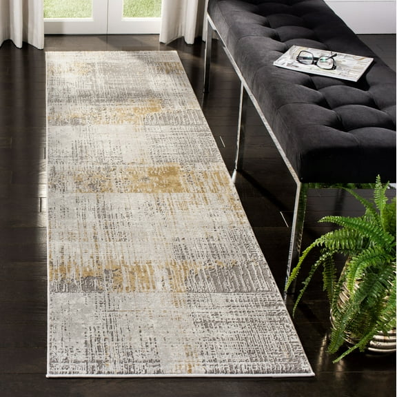 SAFAVIEH Craft Emmet Abstract Runner Rug, Grey/Beige, 2'3" x 8'