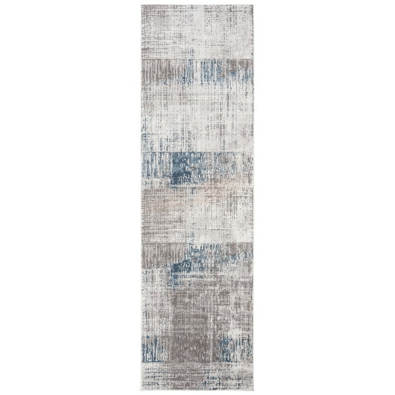 SAFAVIEH Craft Emmet Abstract Runner Rug, Grey/Blue, 2'3" x 6'
